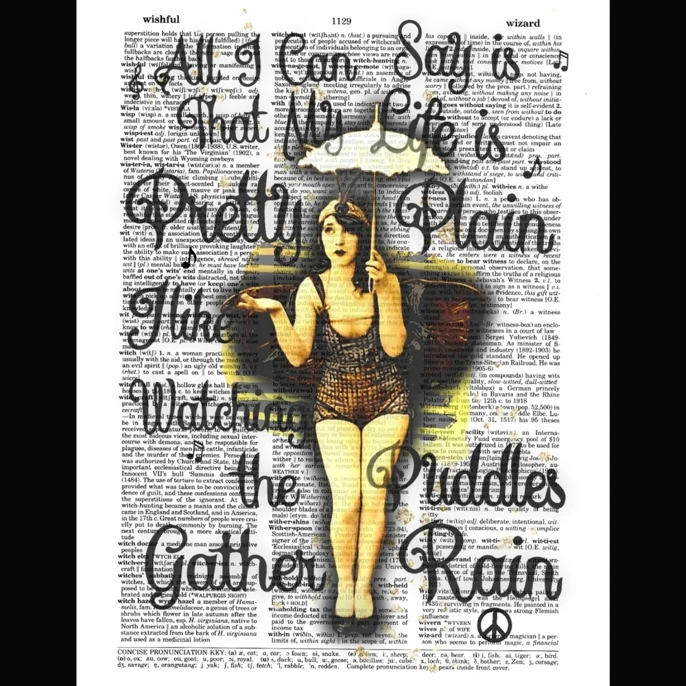 90's Music Lyric Blind Melon No Rain Bumblebee Music Vintage Dictionary Art